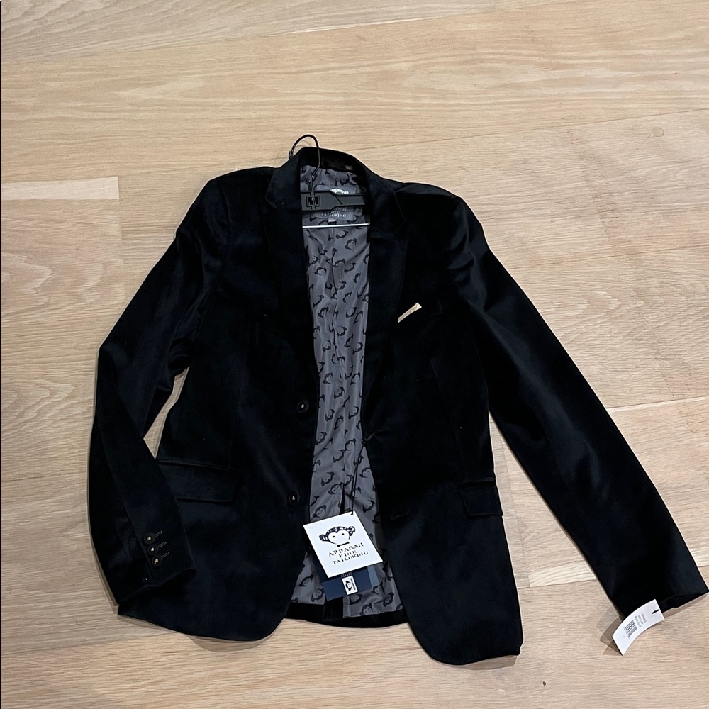Appaman Black Velvet Jacket with Patterned Lining, new with tags